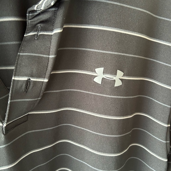 Under Armour Men's Polo with Black and Gray Stripes - Picture 2 of 5